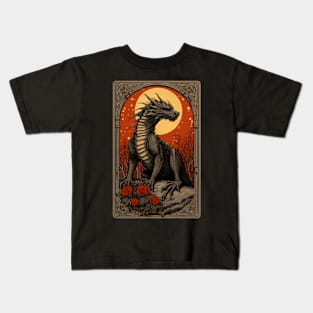 Dragon Art Vintage Tarot Card Kids T-Shirt